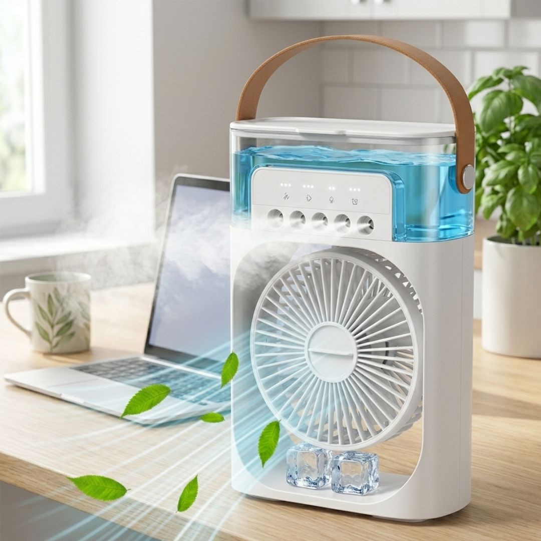 Ventilador Climatizador con Pulverizador Portátil