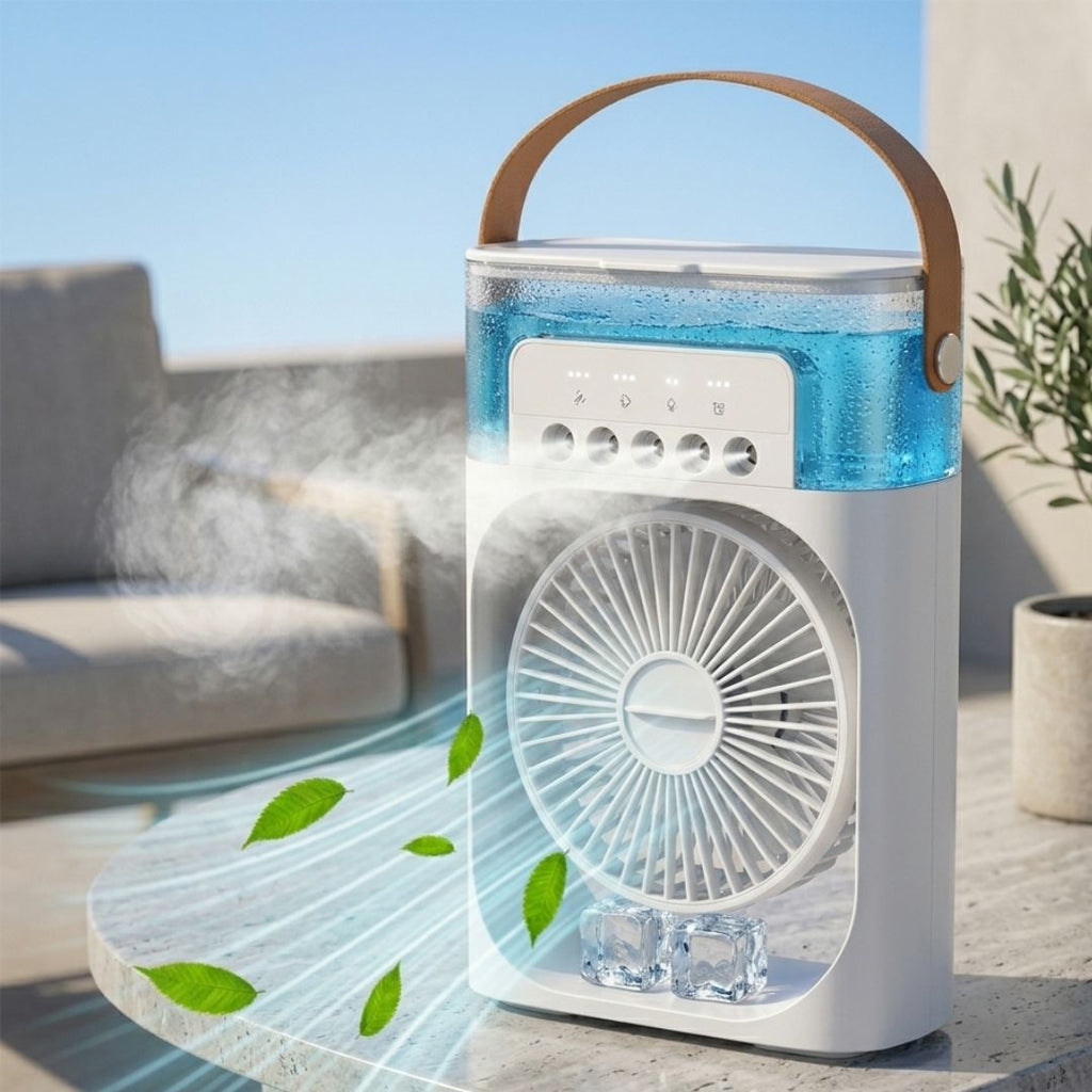 Ventilador Climatizador con Pulverizador Portátil