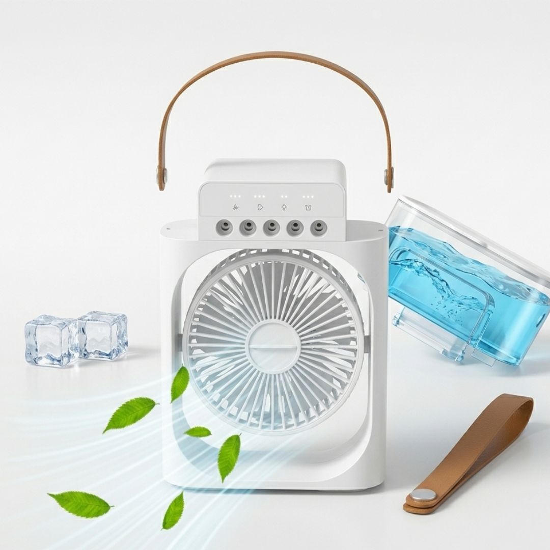 Ventilador Climatizador con Pulverizador Portátil