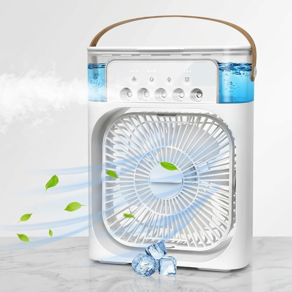 Ventilador Climatizador con Pulverizador Portátil